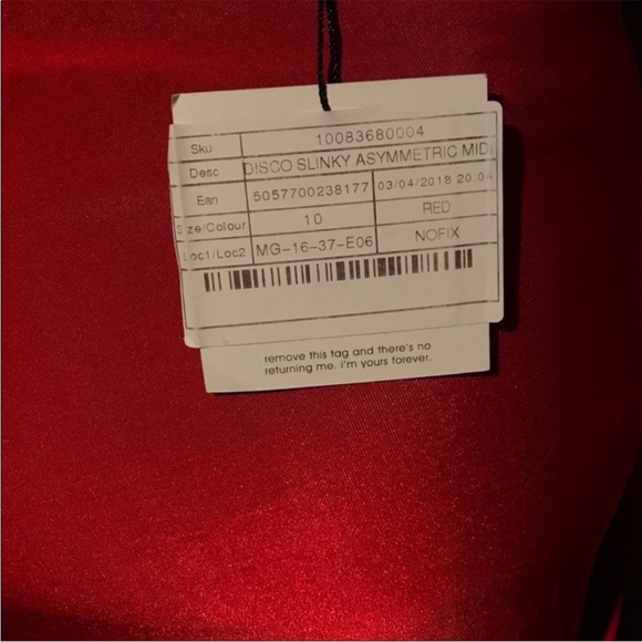 Missguided Slinky Disco Asymmetrical Red Smoldering Smoking Hot Midi Skirt 6 - Picture 15 of 16